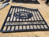 878 - ABSOLUTE - NEW 14' DBL WROUGHT IRON GATE