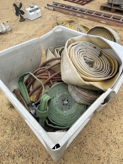 2186 - BOX OF MISCELLANEOUS 6" & 2" FIRE HOSES