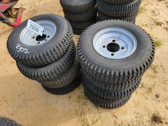 2572 - 10 - NEW 4.80/4.00 - 8 TIRES & 4 - LUG RIMS