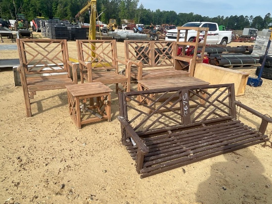 2675 - TEAK WOOD BENCH SET