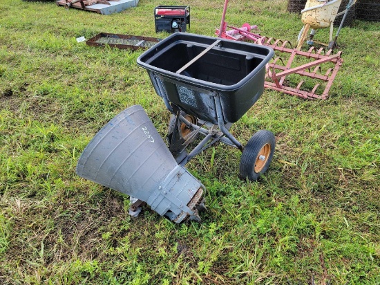 2257 - CRAFTSMAN PULL TYPE SPREADER & FERT. HOPPER