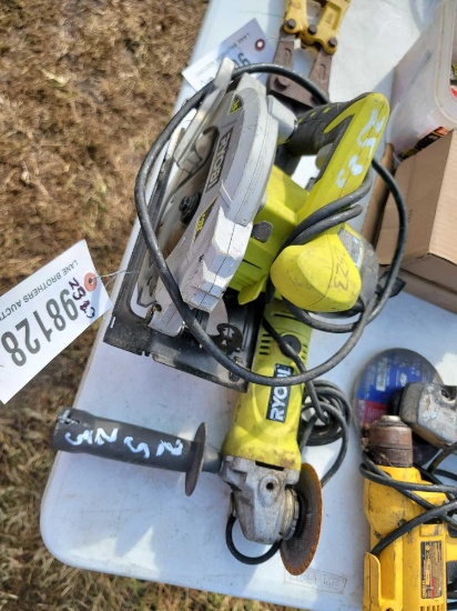 2523 - RYOBI SKILL SAW (1) GRINDER (1)