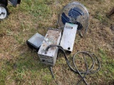 2596 - ELECTRIC FAN, 24V CHARGERS, RADIO