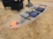 2058 - CLEAR FIBERGLASS BOAT W/ OARS 11'