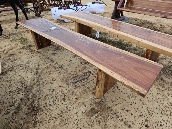 2166 - LIVE EDGE 8' TEAKWOOD BENCH
