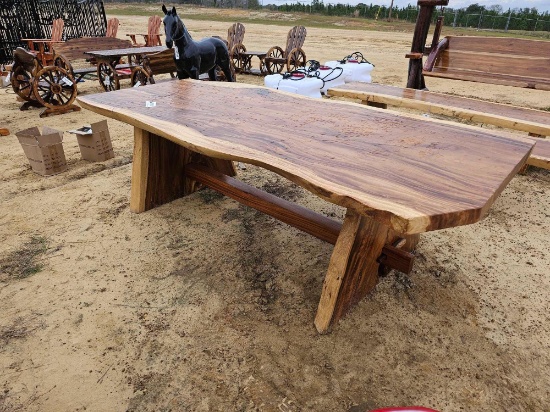 2167 - LIVE EDGE 8' TEAKWOOD TABLE