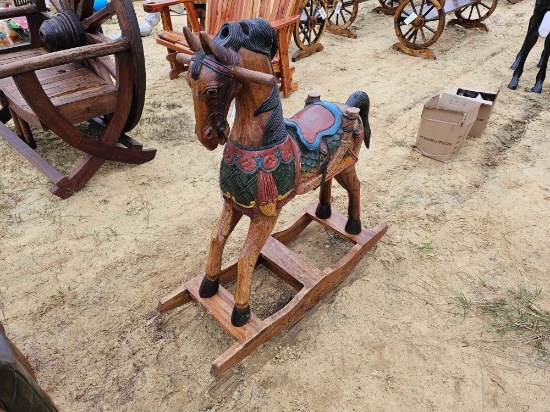 2217 - TEAKWOOD ROCKING HORSE