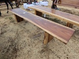 2166 - LIVE EDGE 8' TEAKWOOD BENCH