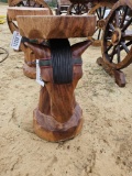 2256 - TEAKWOOD HORSE HEAD STAND