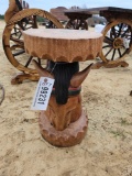 2257 - TEAKWOOD HORSE HEAD STAND