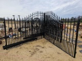 2287 - 20' WROUGHT IRON POWDER COATED DBL GATE