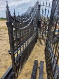 2288 - 16' WROUGHT IRON POWDER COATED DBL GATE
