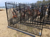 2296 - 16' WROUGHT IRON POWDER COATED DBL GATE