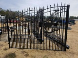 2297 - 20' WROUGHT IRON POWDER COATED DBL GATE
