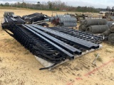 2353 - 75' BLACK CURVED TOP WROUGHT IRON FENCE