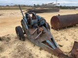 2491 - 2 SPEED GEAR DRIVE WINCH ON 2 WHEEL DOLLY