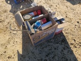 2589 - 4 - BOXES SPRAY PAINT, CAULKING GUN
