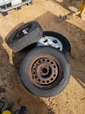 2342 - 3 P215-70R15 TIRES AND RIMS