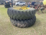 589 - 2 TIRES/WHEELS & 2 SPACERS