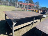 889 - 5' X 10' HEAVY DUTY 2 SHELF TABLE