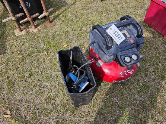 2290 - PORTER CABLE AIR COMP, HAND PLANER & MISC