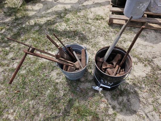 2374 - 2 BUCKETS BLACK SMITH TOOLS