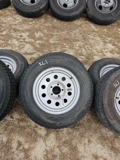 172 - 2 - ST205/75 D15 TIRES ON 5 LUG RIMS