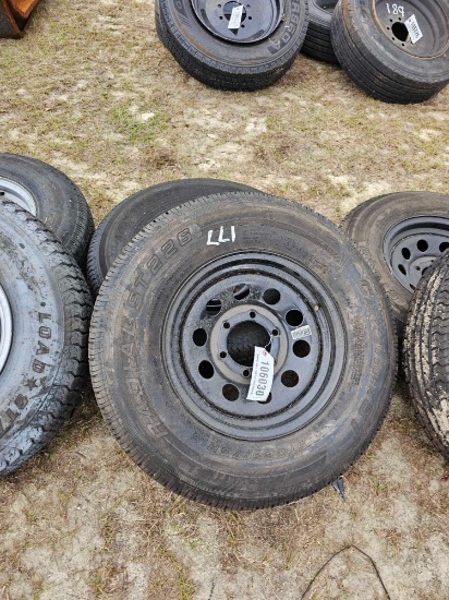 177 - 2 - ST225/75 R15 TIRES ON 6 LUG RIMS