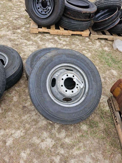 184 - 2 - 235/80 R16 TIRES ON 8 LUG RIMS