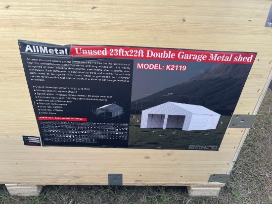 232 - ABSOLUTE - 23' X 22' METAL DOUBLE GARAGE