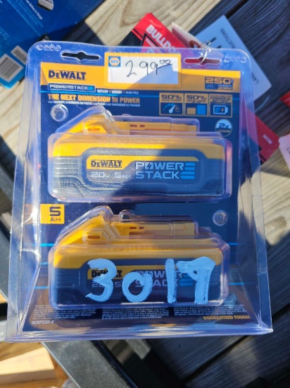 3017 - ABSOLUTE - DEWALT 2 PK 20 VOLT BATTERIES