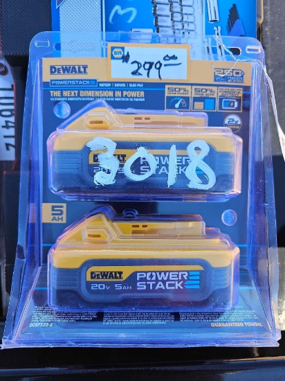 3018 - ABSOLUTE - DEWALT 2 PK 20 VOLT BATTERIES