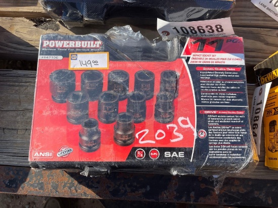 2039 - POWERBILT 11PC 3/4" DRIVE SOCKET SET