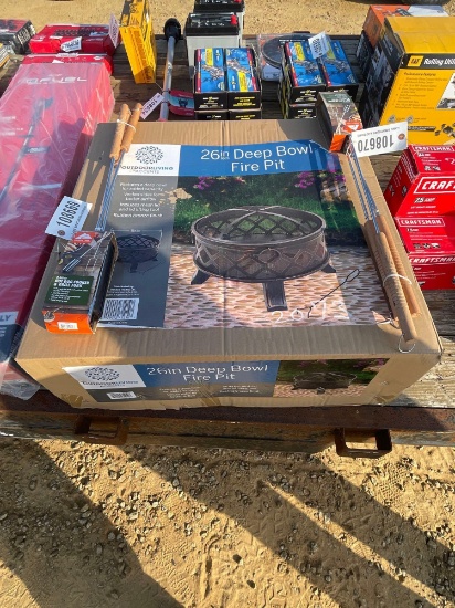 2073 - 26" DEEP BOWL FIRE PIT & 2 2PC COOKING SET