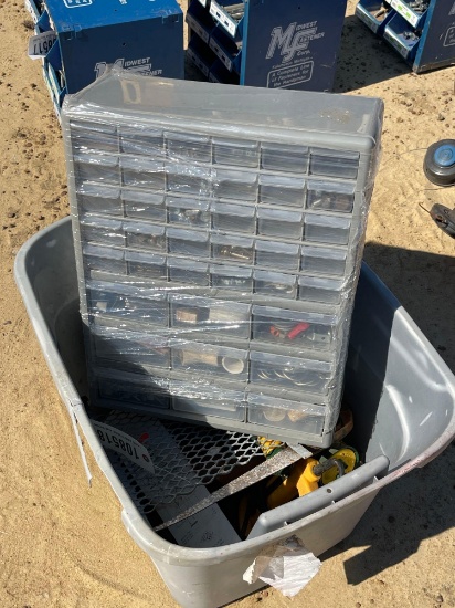 2292 - BOLT BIN, BOLTS AND HAND TOOLS