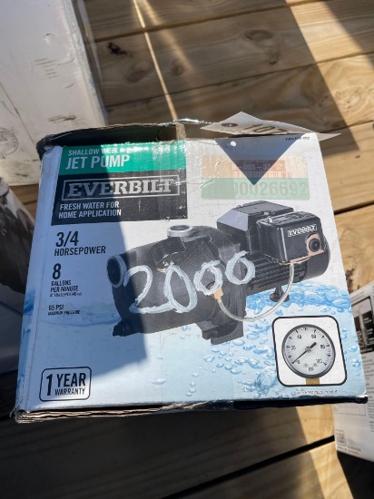 2000 - EVERBILT 3/4 HP SHALLOW WELL JET PUMP
