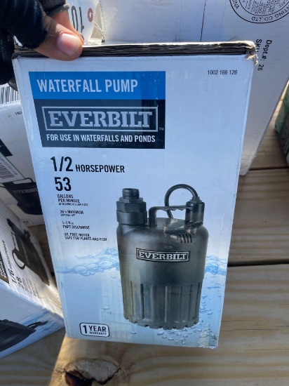 2002 - EVERBILT 1/2 HP WATERFALL PUMP, 53 GPM