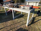 2503 - 4 X 8' WOOD TOP METAL TABLE