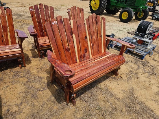 450 - RED CEDAR DOUBLE ROCKER GLIDER