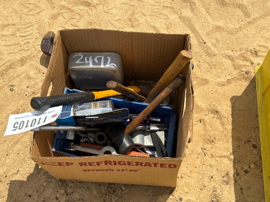 2472 - 1 - BOX OF TOOLS & HAMMERS