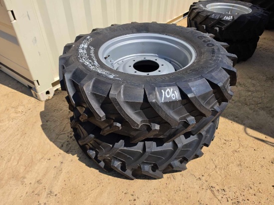 1061 - (2) NEW TRELLEBORG TRACTOR TIRES & WHEELS