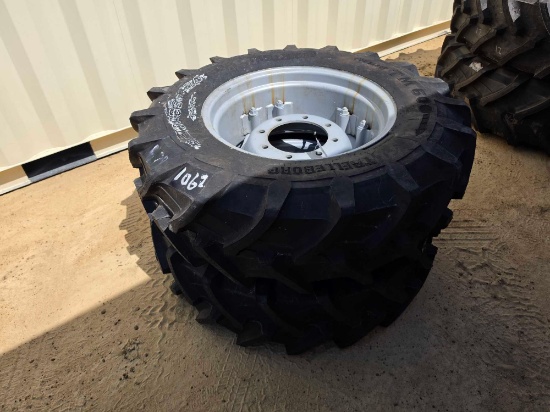 1062 - (2) NEW TRELLEBORG TRACTOR TIRES & WHEELS