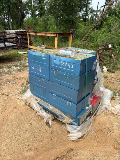 2293 - PALLET OF MISC PARTS BINS & CONTENTS
