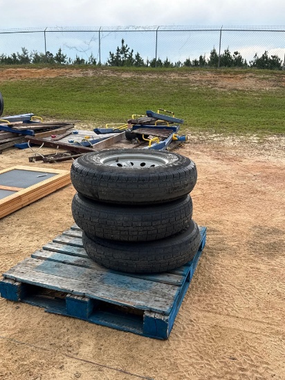 2796 - (3) 8-LUG MISC SPARE TIRES & RIMS