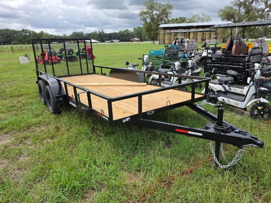 420 - ABSOLUTE - NEW 76" X 16' TRAILER *