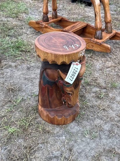 942 - Carosel Horsehead End Table