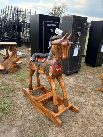 943 - WOOD ROCKING HORSE
