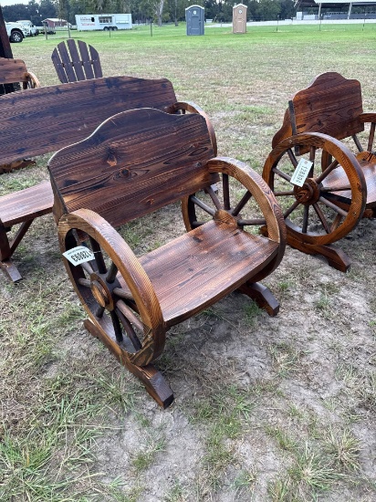 977 - Wood Wagon Wheel Chair