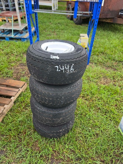 2496 - 4 GOLF CART TIRES AND RIMS
