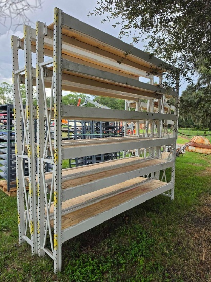 2518 - 1' X 9' X 9' INDUSTRIAL WOODS METAL SHELVES